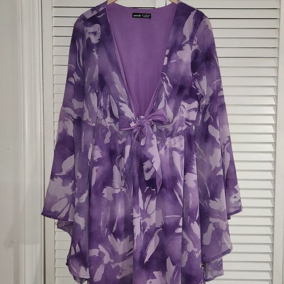 ✨ SHEIN | Women's Purple Bell Sleeve Dress - Picture 3 of 9